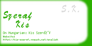 szeraf kis business card